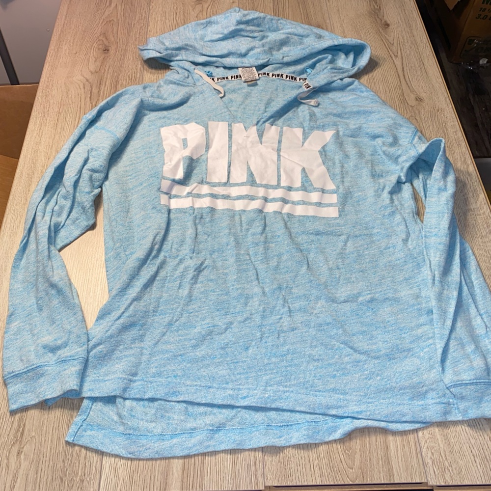 Victoria’s Secret pink blue hoodie sweatshirt